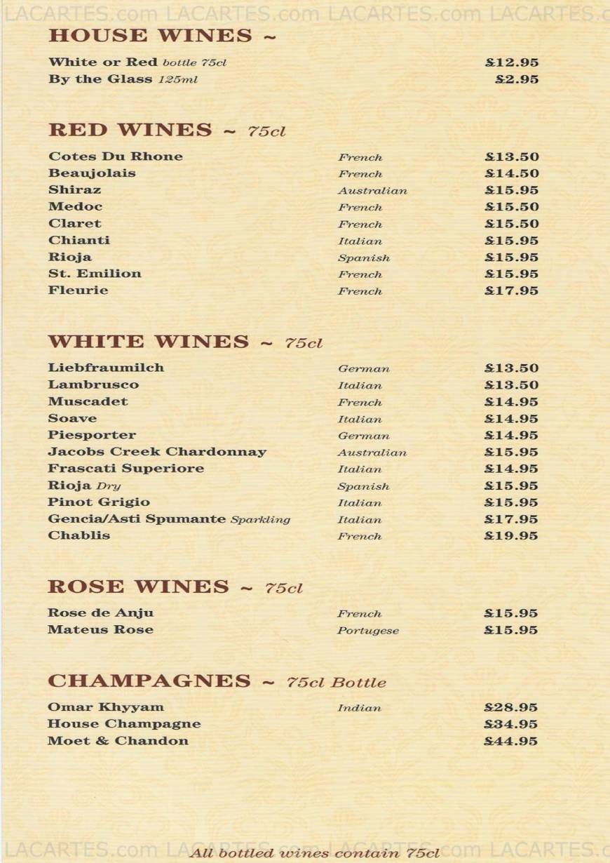  Pricelists of The Ruby Indian Cuisine 32 Chatterton Road - Photo 10 of 12