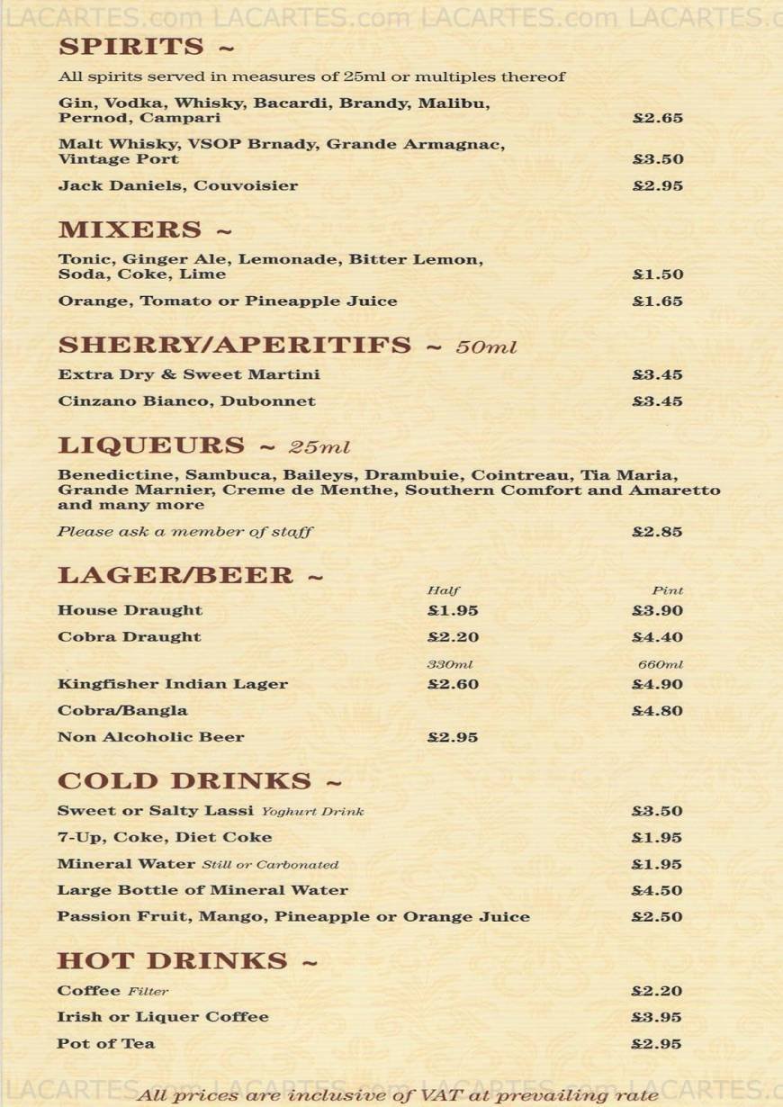  Pricelists of The Ruby Indian Cuisine 32 Chatterton Road - Photo 11 of 12