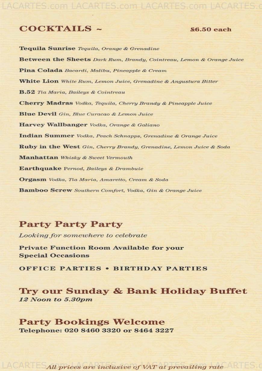  Pricelists of The Ruby Indian Cuisine 32 Chatterton Road - Photo 12 of 12
