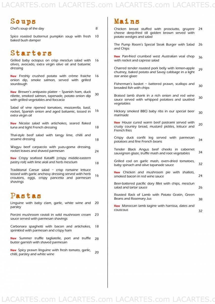 Pricelists of The Pump Room @ Clarke Quay 3B River Valley Road - Photo 1 of 2