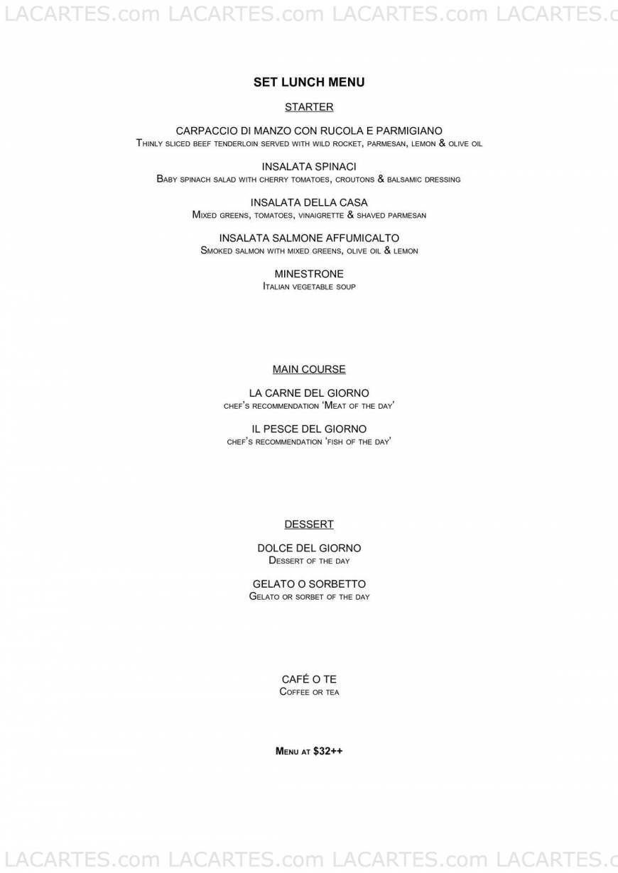  Pricelists of Da Paolo Ristorante at Holland Vilalge 44 Jalan Merah Saga #01-56 - Photo 2 of 6