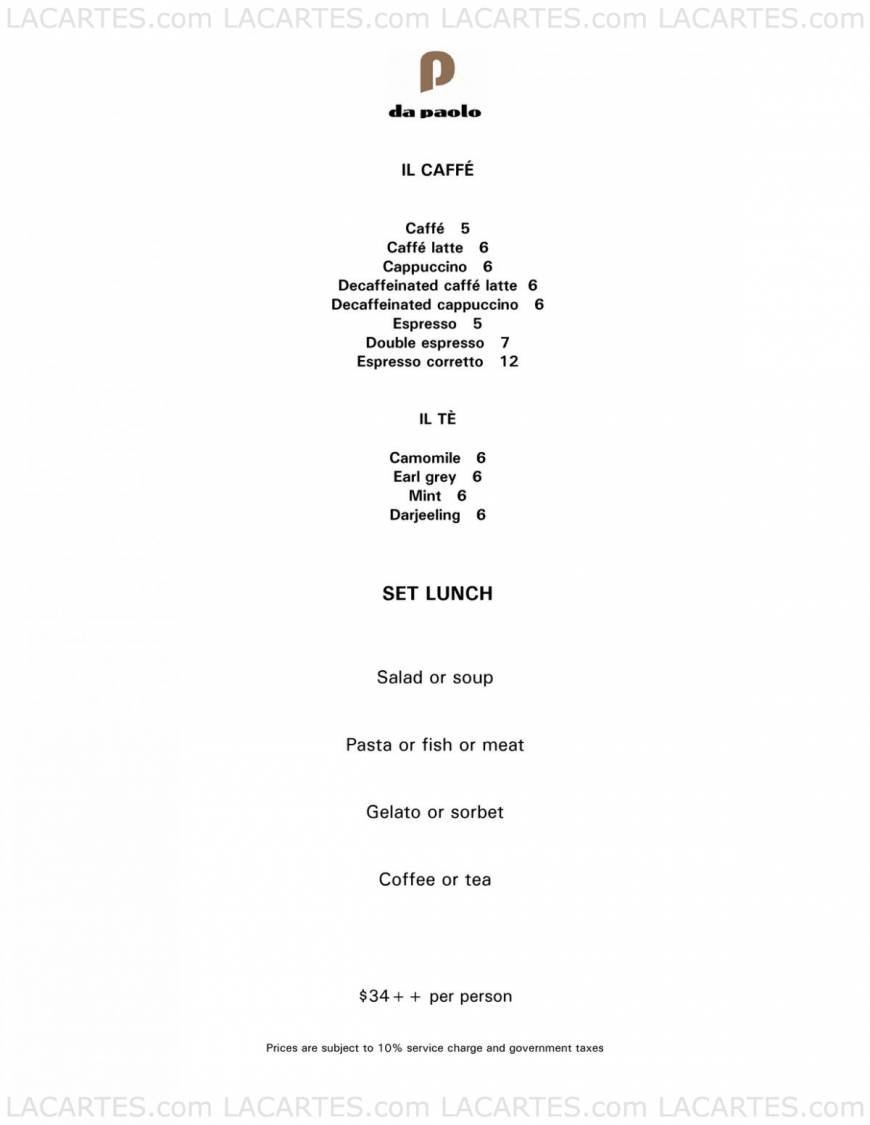  Pricelists of Da Paolo Ristorante at Club Street 80 Club Street - Photo 5 of 6