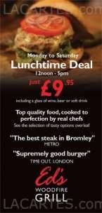 Menus & Prices, Ed's Woodfire Grill Restaurant, Bromley