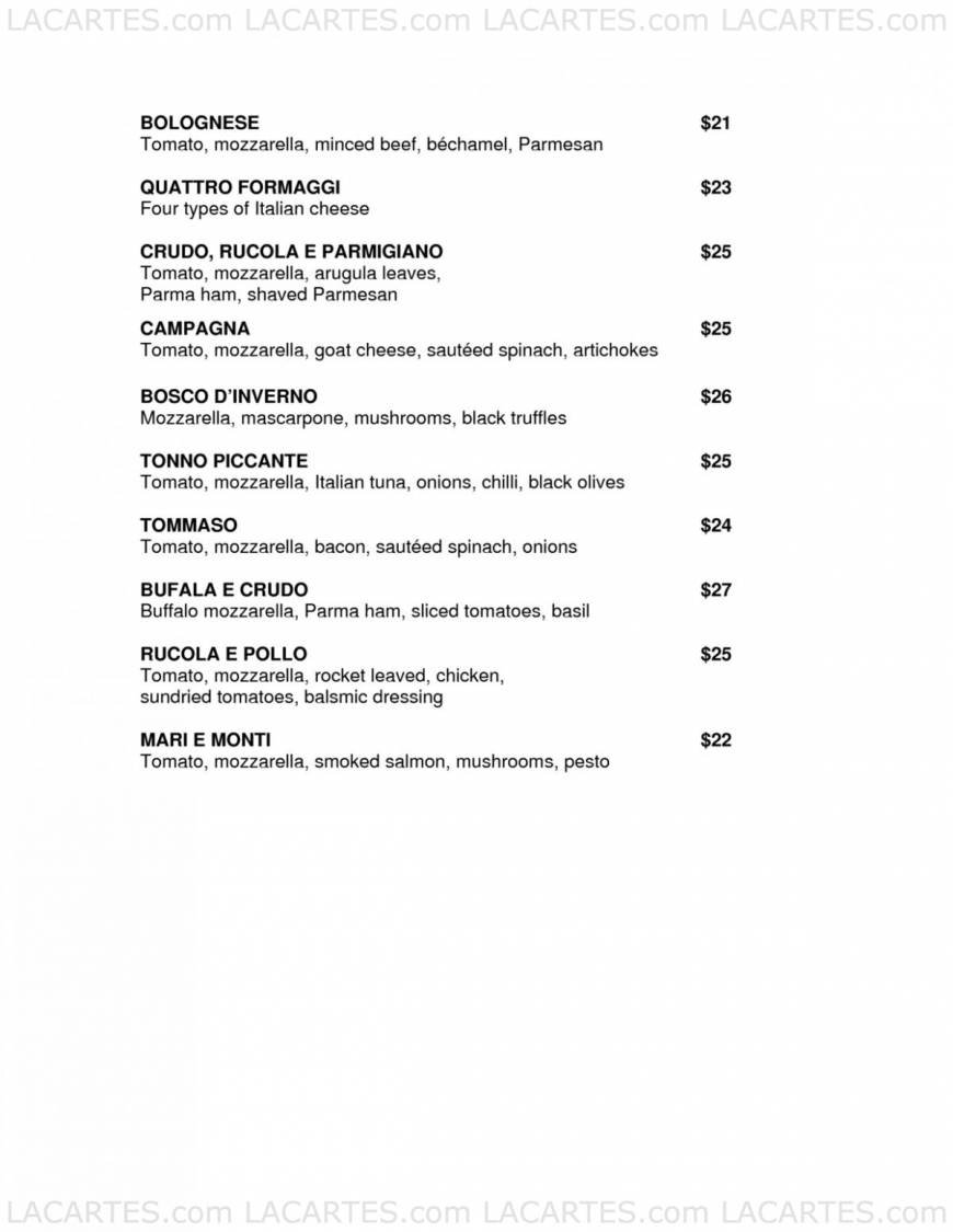  Pricelists of Da Paolo Pizza Bar 44 Jalan Merah Saga #01-46 - Photo 5 of 6