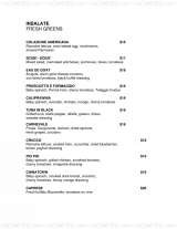 Menus & Prices, Da Paolo Pizza Bar, Singapore
