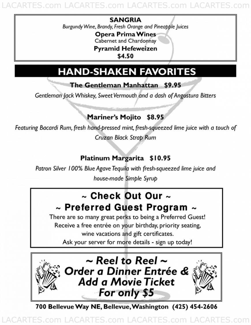  Pricelists of McCormick & Schmick's Seafood Restaurant - Bellevue, WA 700 Bellevue Way Suite 115 - Photo 9 of 11
