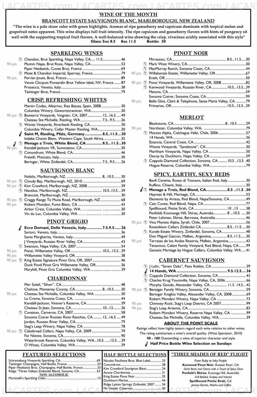  Pricelists of McCormick & Schmick's Seafood Restaurant - Bellevue, WA 700 Bellevue Way Suite 115 - Photo 11 of 11