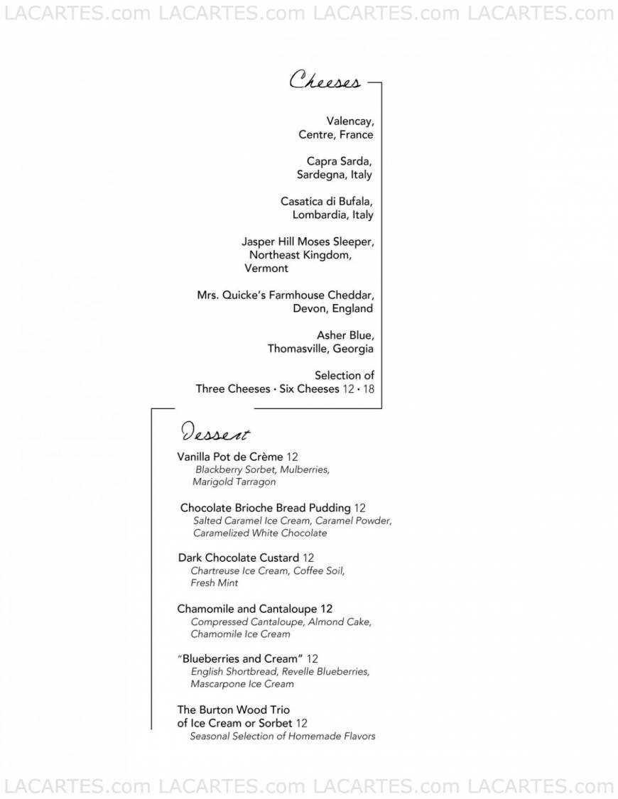  Pricelists of Equinox Restaurant 818 Connecticut Ave, NW - Photo 5 of 5