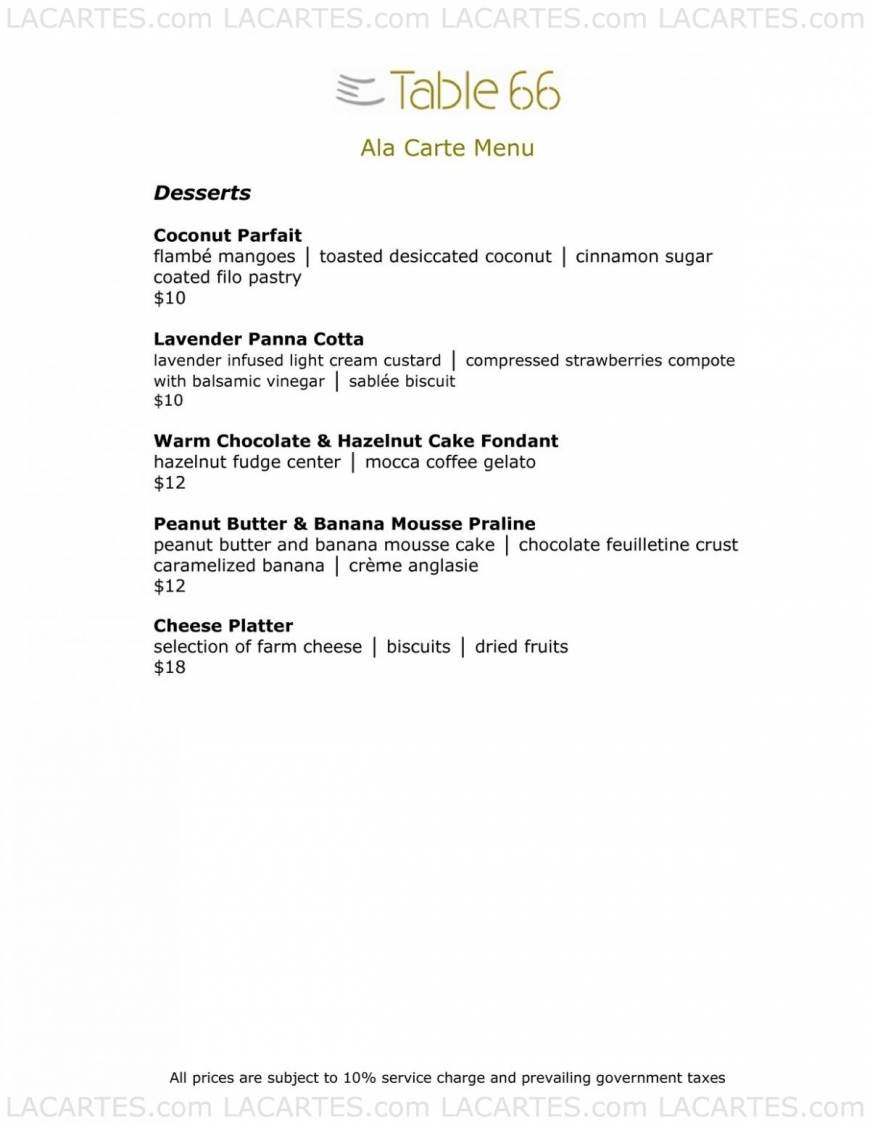  Pricelists of Table 66 Restaurant 66 Tras Street - Photo 9 of 17