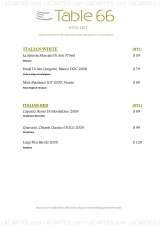 Menus & Prices, Table 66 Restaurant, Singapore