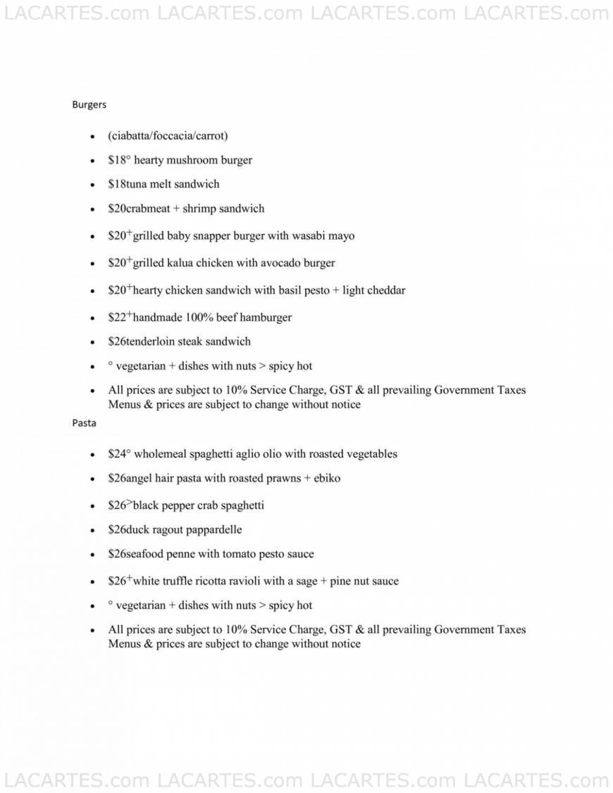  Pricelists of Heart Bistro 390 Orchard Road  - Photo 3 of 6