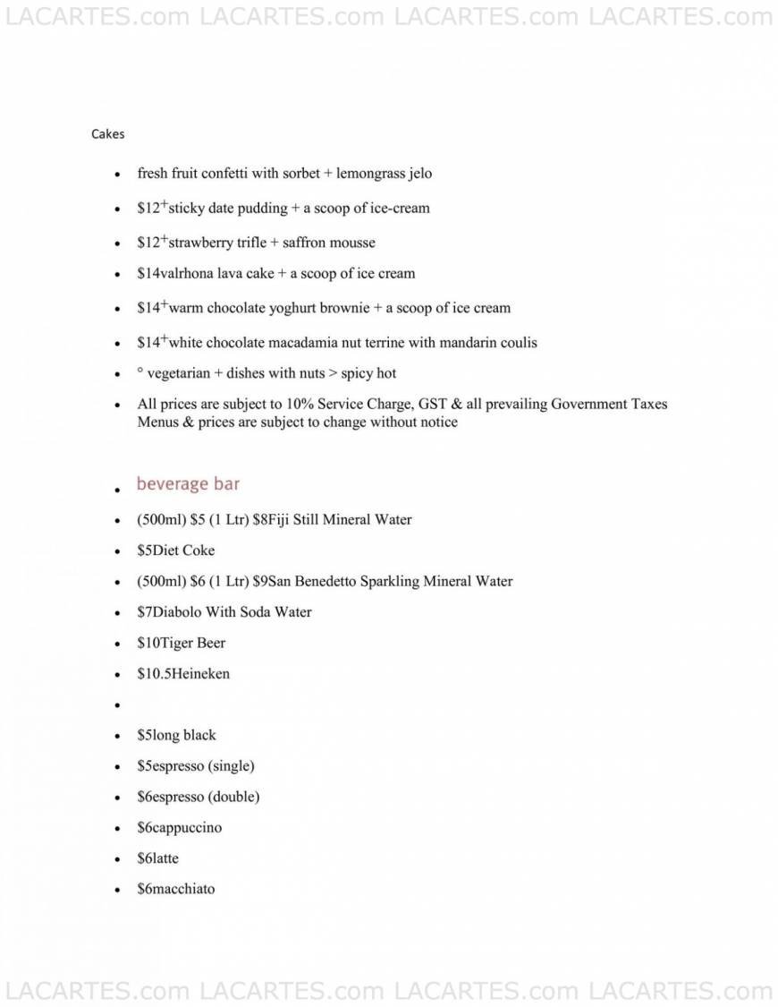  Pricelists of Heart Bistro 390 Orchard Road  - Photo 5 of 6