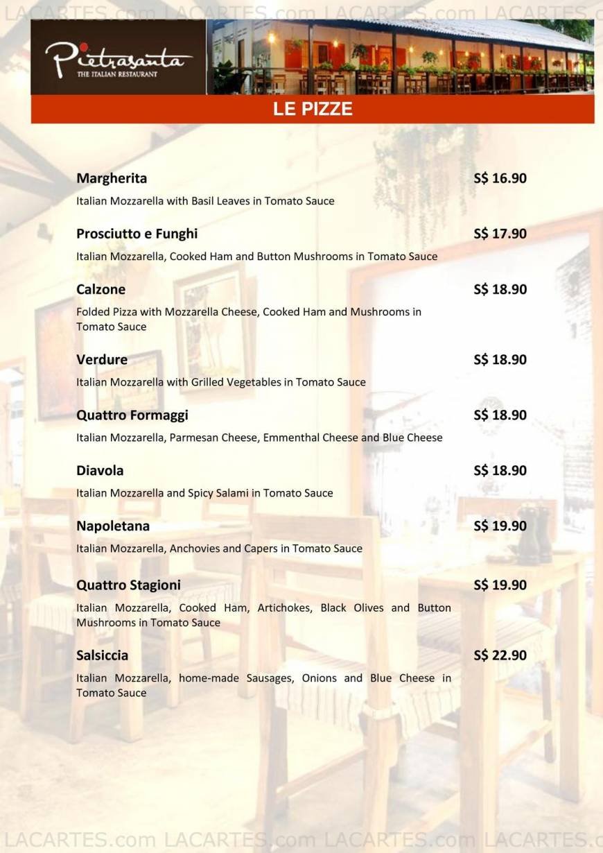  Pricelists of Ristorante Pietrasanta 5B Portsdown Road - Photo 2 of 2