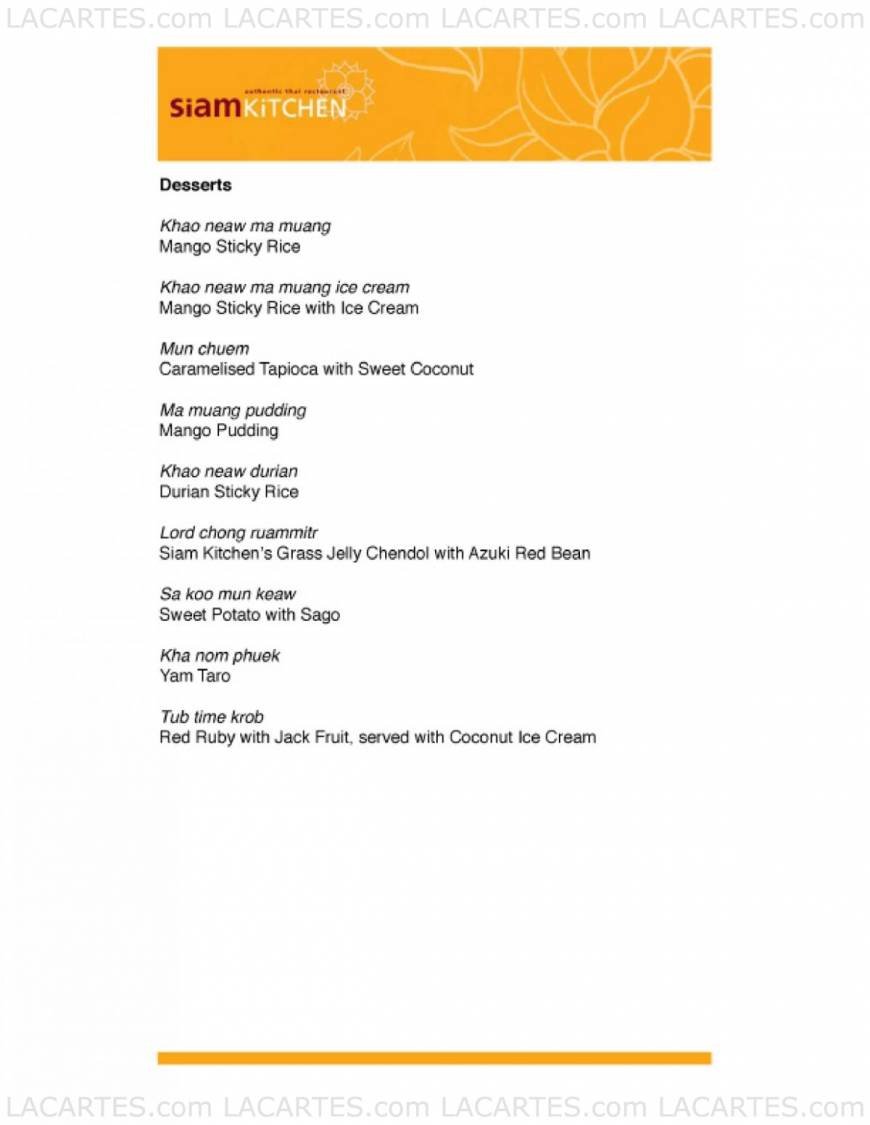  Pricelists of Siam Kitchen @  Parkway Parade 80 Marine Parade Road - Photo 6 of 7