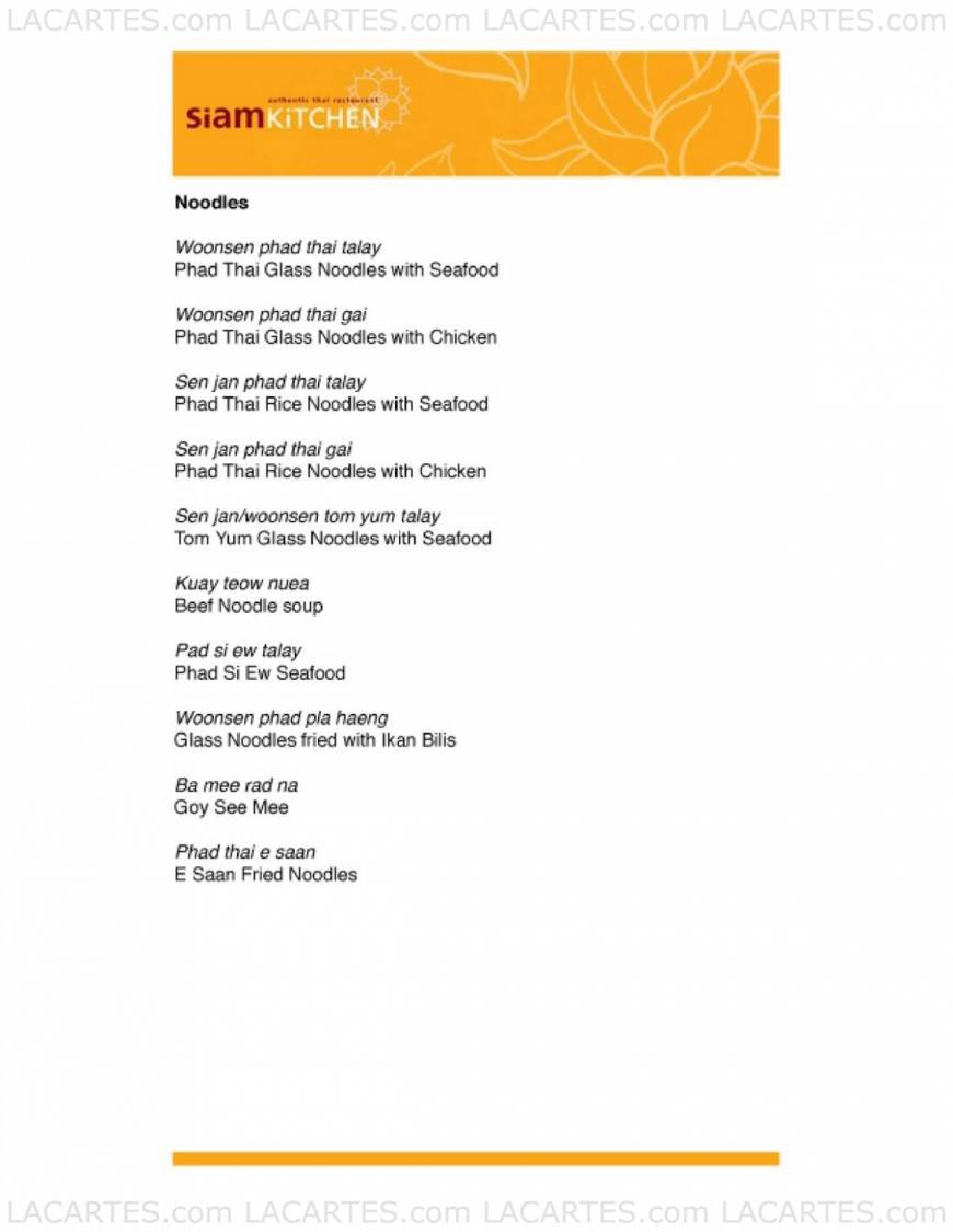  Pricelists of Siam Kitchen NEX 23 Serangoon Central - Photo 3 of 7