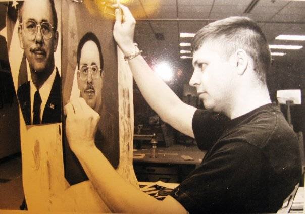 COO Keith Hanshaw in art school. Keith graduated as an honor grad and has been designing coins since 1995!<br />
<br />
Coin minted by Gray Water Ops - Custom challenge coins http://graywaterops.com photo copyright 2013 / 2014 Gray Water Ops New Album of Gray Water Ops, LLC Worldwide Service - Photo 22 of 47