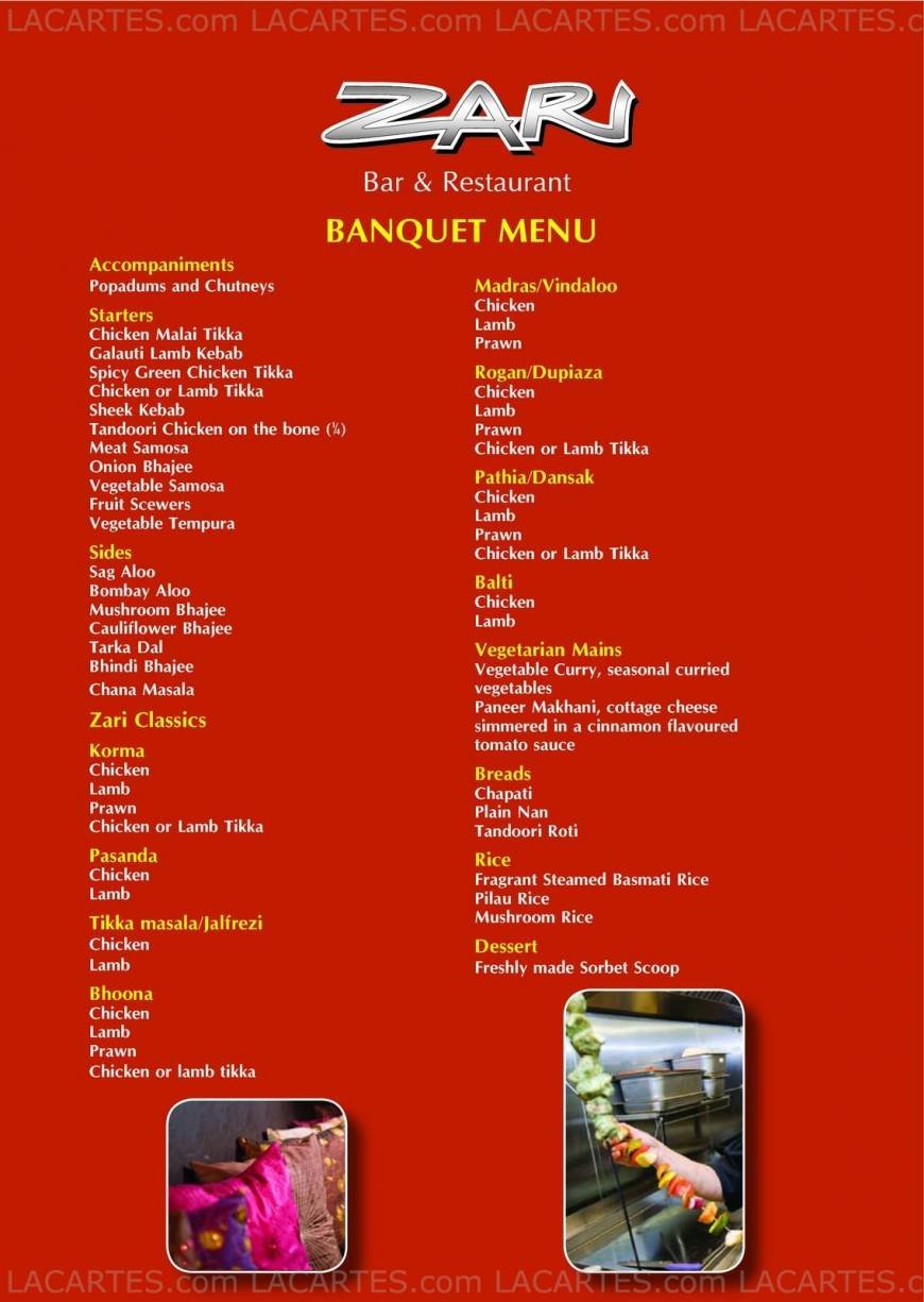 Pricelists of Zari  Bar & Restaurant 214 Ifield Drive, Ifield - Photo 2 of 10