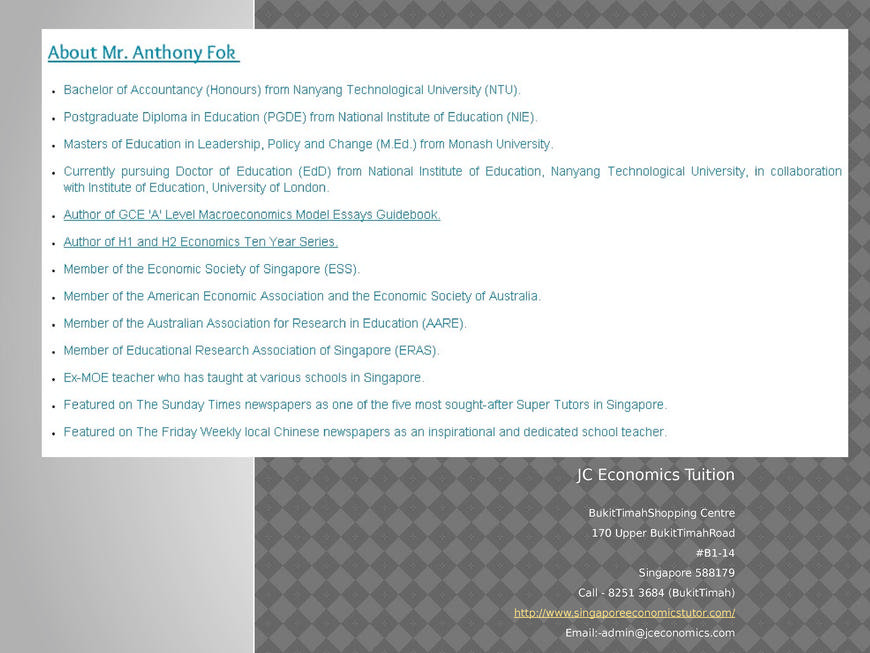  Pricelists of Singapore Economics Tutor Block 201E Tampines Street 23 - Photo 1 of 1