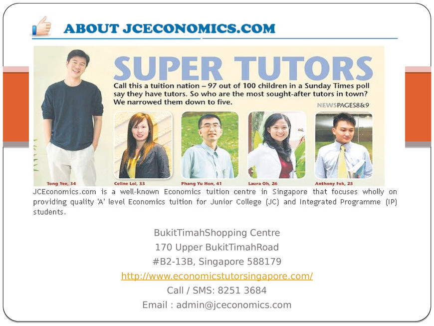  Pricelists of Economics Tutor Singapore Block 201E Tampines Street 23 - Photo 1 of 1