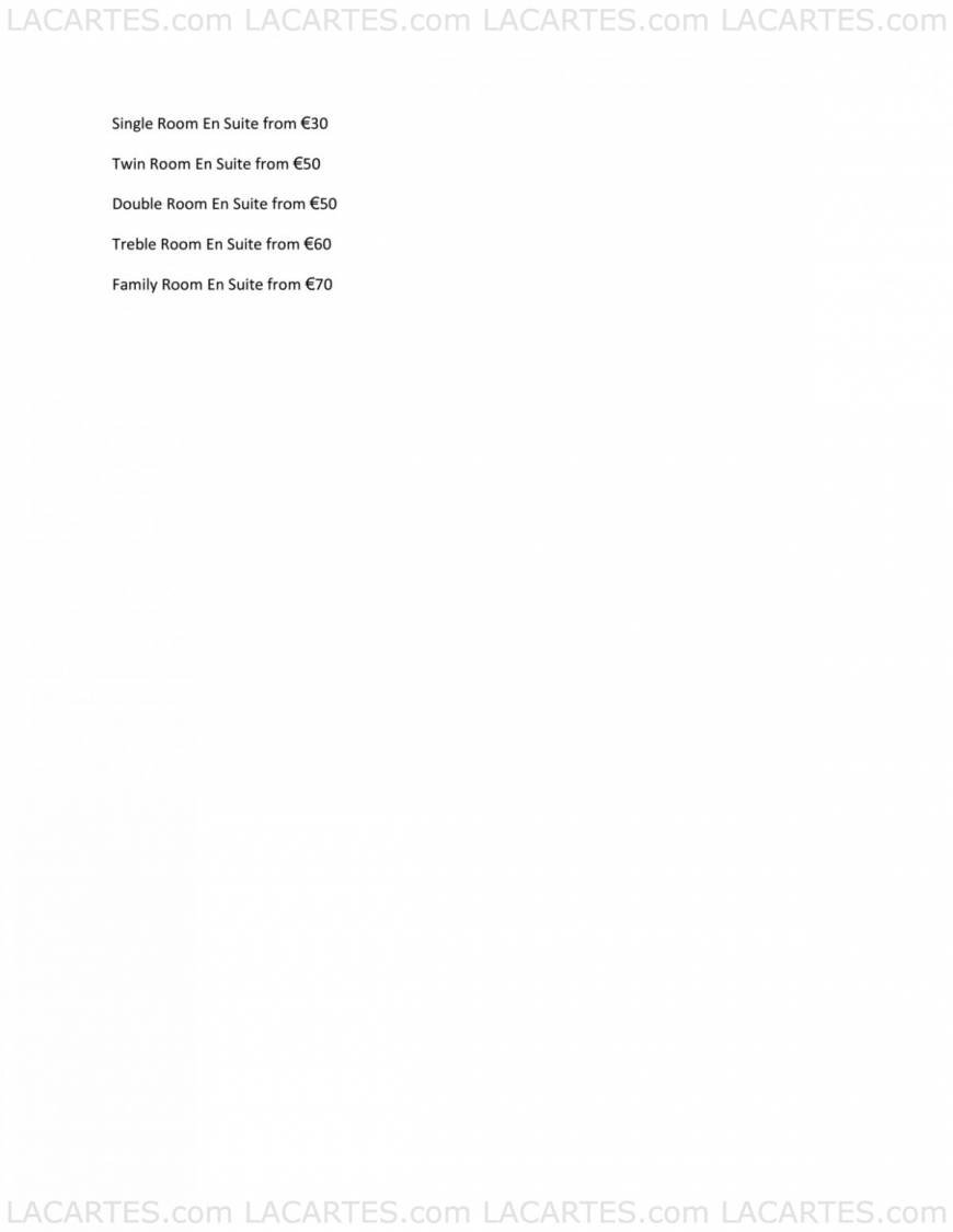  Pricelists of Lucan Lodge Guest House 2 Weston Way - Photo 1 of 1