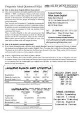 Menus & Prices, Allen Jayne English, Shah Alam