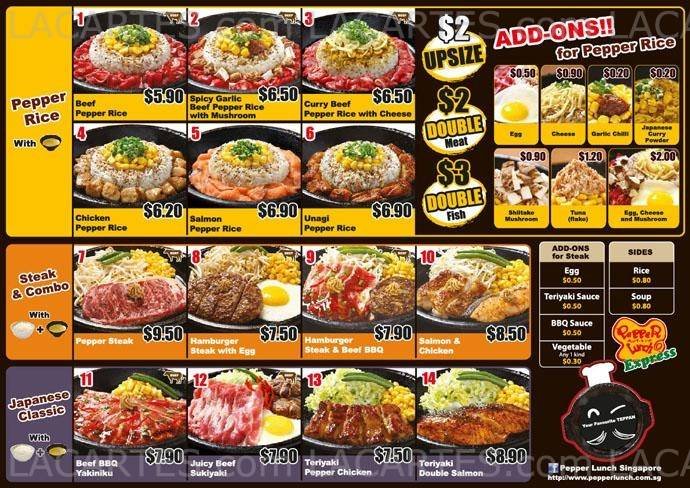  Pricelists of Pepper Lunch Express @ Liang Court 177 River Valley Road - Photo 1 of 1