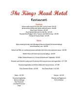 Menus & Prices, Kings Head Hotel Dereham, Dereham