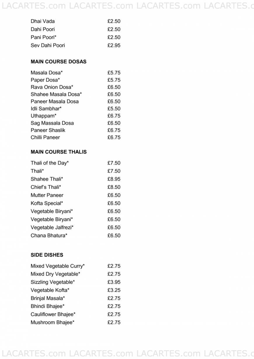  Pricelists of Shahee Bhelpoori 1547 London Road - Photo 2 of 4
