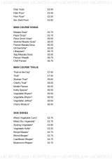 Menus & Prices, Shahee Bhelpoori, Norbury