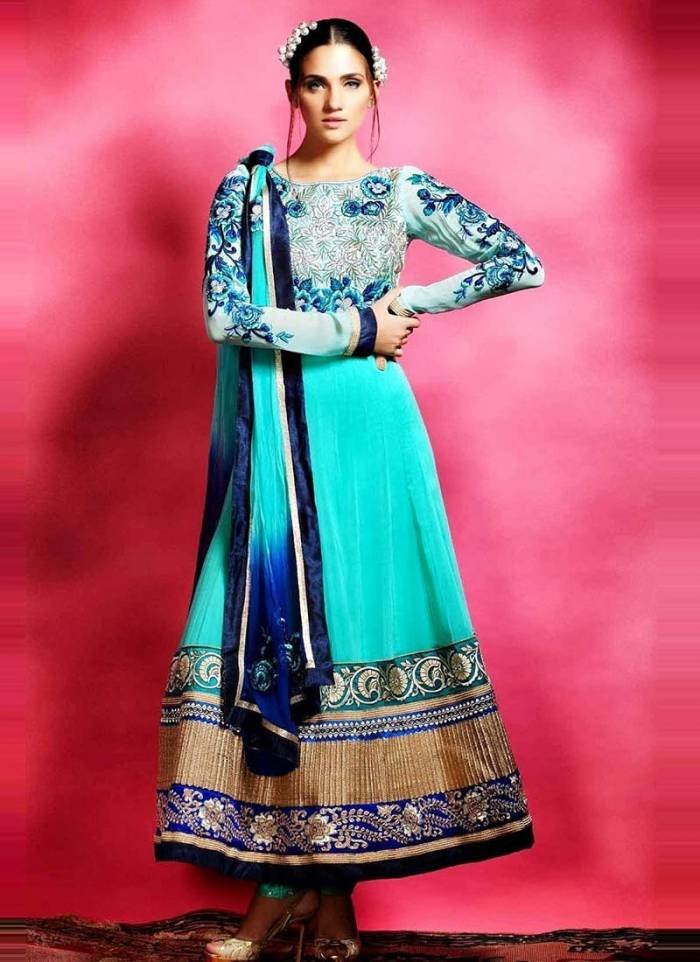 Long anarkali suits Profile Photos of Sky Sarees Plot No : 13, First Floor,  Bhathena-2 - Photo 12 of 23