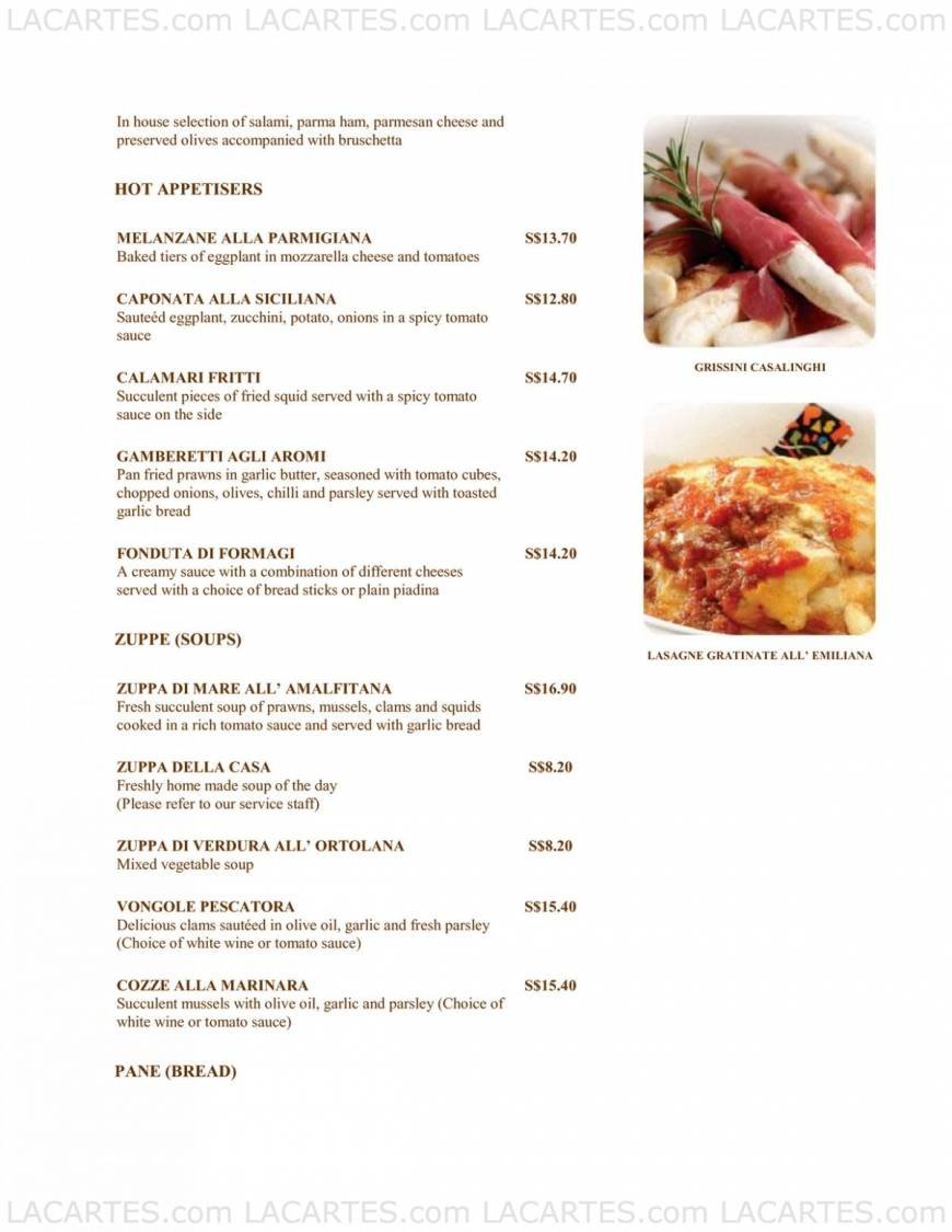  Pricelists of Pasta Fresca Da Salvatore @ Boat Quay 30 Boat Quay - Photo 3 of 13