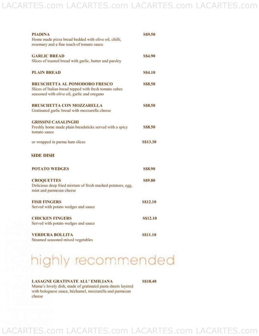  Pricelists of Pasta Fresca Da Salvatore @ Boat Quay 30 Boat Quay - Photo 4 of 13