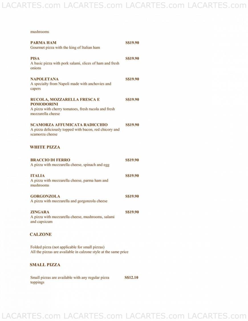  Pricelists of Pasta Fresca Da Salvatore @ Boat Quay 30 Boat Quay - Photo 10 of 13