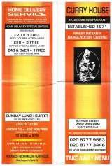 Menus & Prices, Curry House Indian Restaurant, West Wickham
