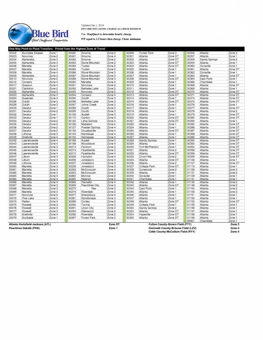  Pricelists of Blue Bird Global Chauffeured Transportation 1105 Preston Park Drive - Photo 2 of 2