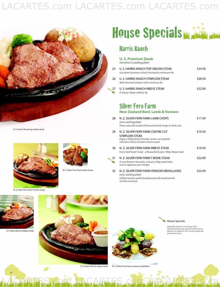  Pricelists of Jackâ??s Place Restaurant  @  West Coast Recreation Centre 12 West Coast Walk - Photo 3 of 7