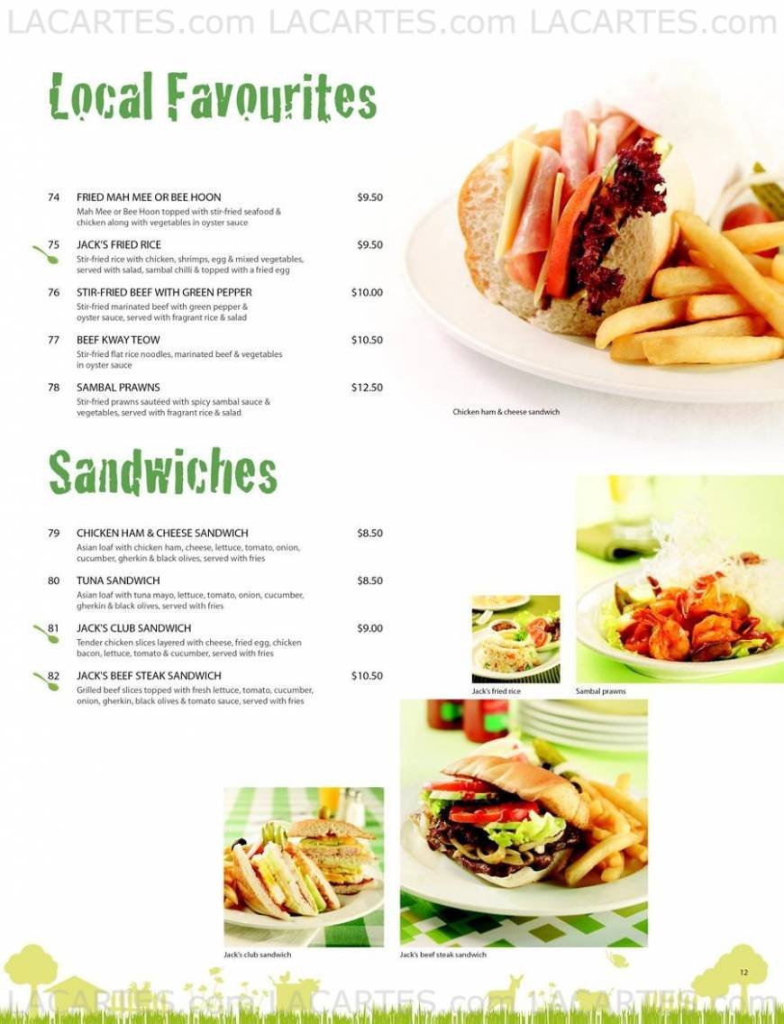  Pricelists of Jackâ??s Place Restaurant  @  West Coast Recreation Centre 12 West Coast Walk - Photo 4 of 7