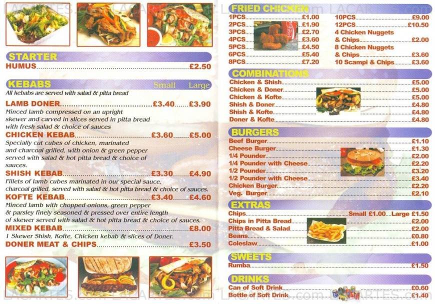  Pricelists of Sal's Kebab 46 Homesdale Road - Photo 1 of 2