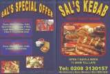 Menus & Prices, Sal's Kebab, Bromley