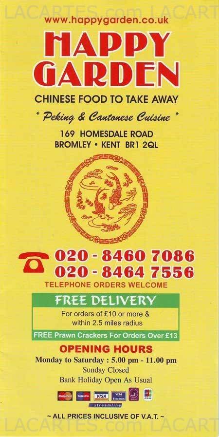  Pricelists of Happy Garden Chinese Takeaway 169 Homesdale Road - Photo 1 of 8