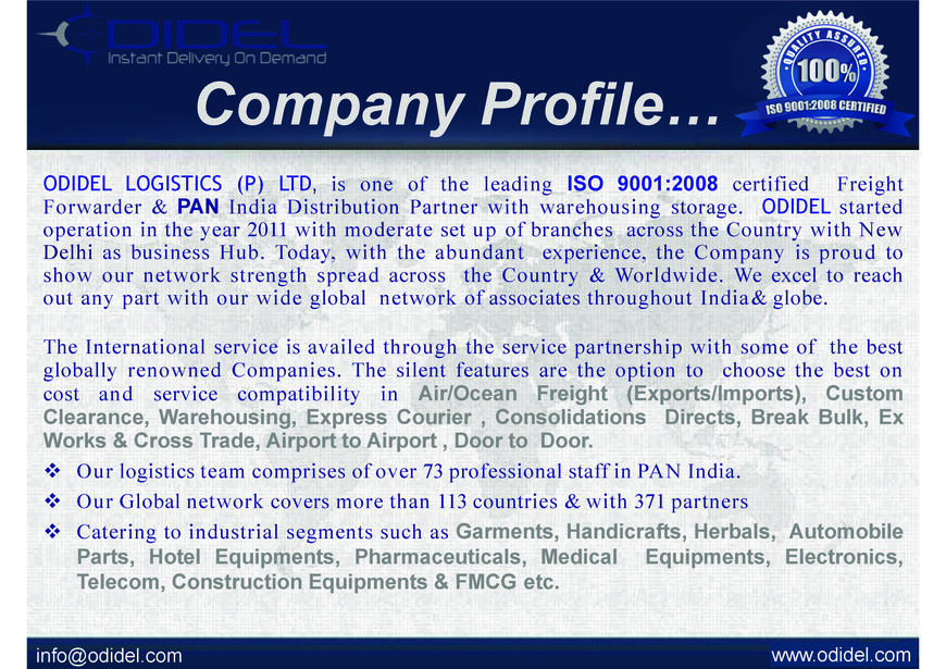  Pricelists of ODIDEL LOGISTICS PRIVATE LIMITED K-17, R.K. Complex, Mahipalpur Extn., - Photo 7 of 11