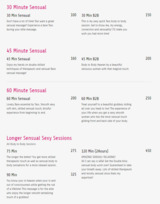 Menus & Prices, Massage By Tess, Carlsbad