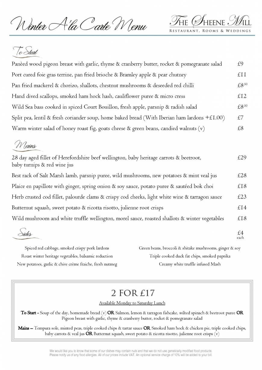  Pricelists of The Sheene Mill 37-39 Station Road - Photo 1 of 3