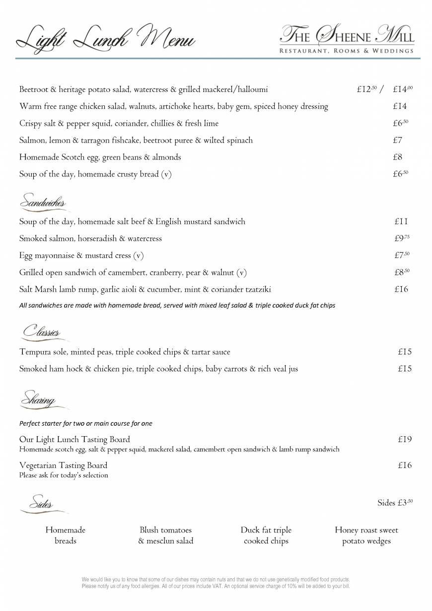 Pricelists of The Sheene Mill 37-39 Station Road - Photo 2 of 3