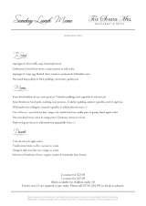Menus & Prices, The Sheene Mill, Melbourn