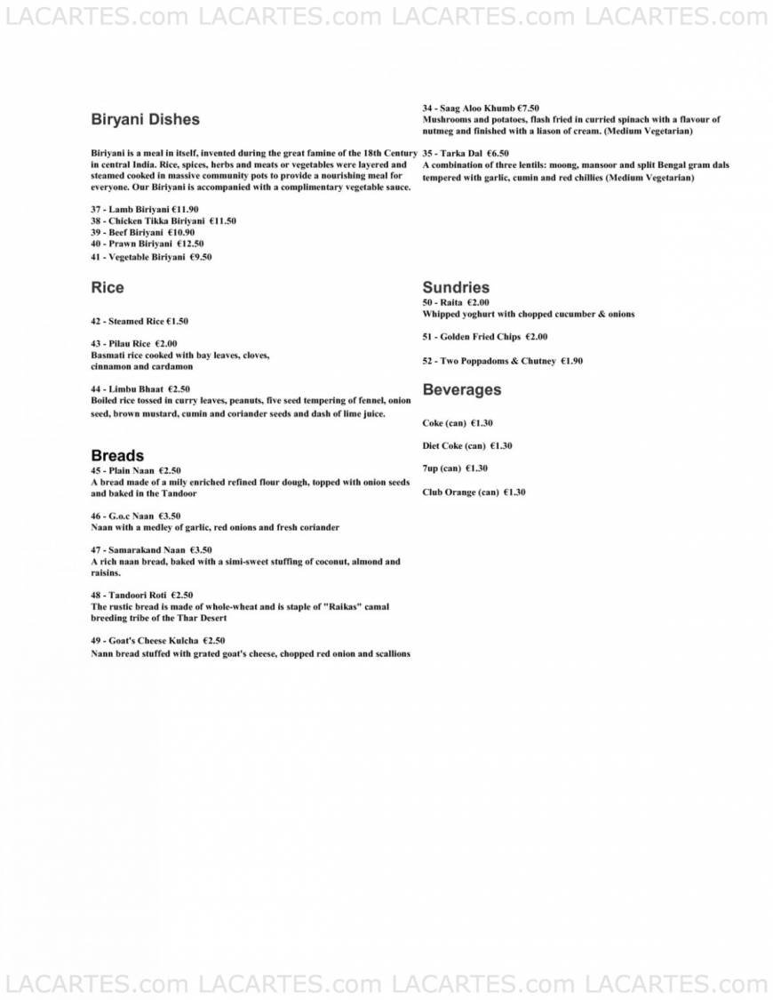  Pricelists of Poppadom Restaurant Unit 5b - Photo 5 of 5