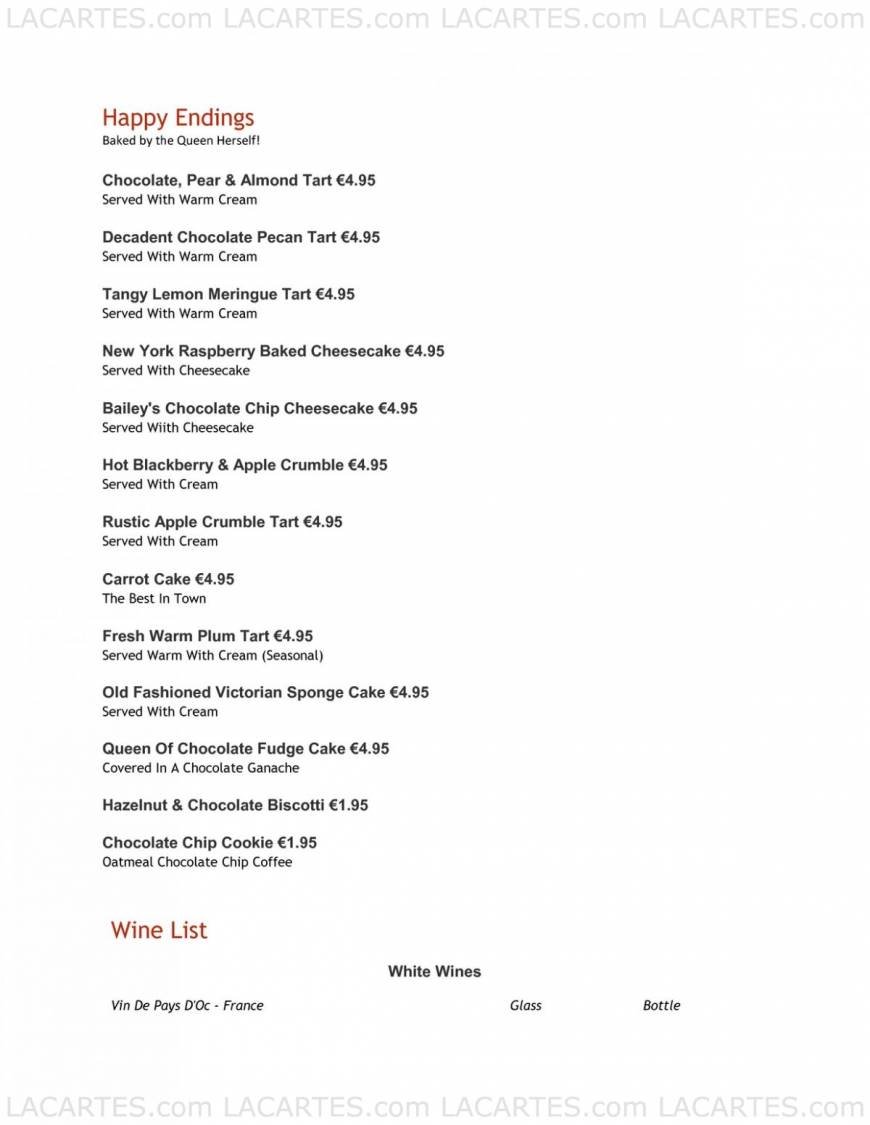  Pricelists of Queen of Tarts Dame Street - Photo 3 of 4
