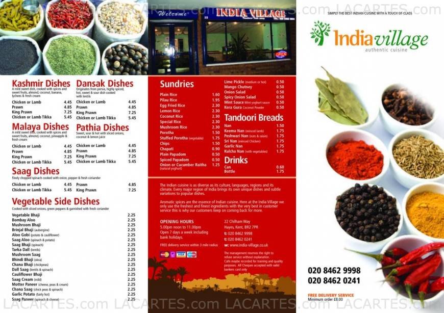  Pricelists of India Village Takeaway 22 Chilham Way - Photo 1 of 2
