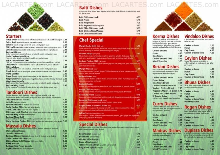  Pricelists of India Village Takeaway 22 Chilham Way - Photo 2 of 2