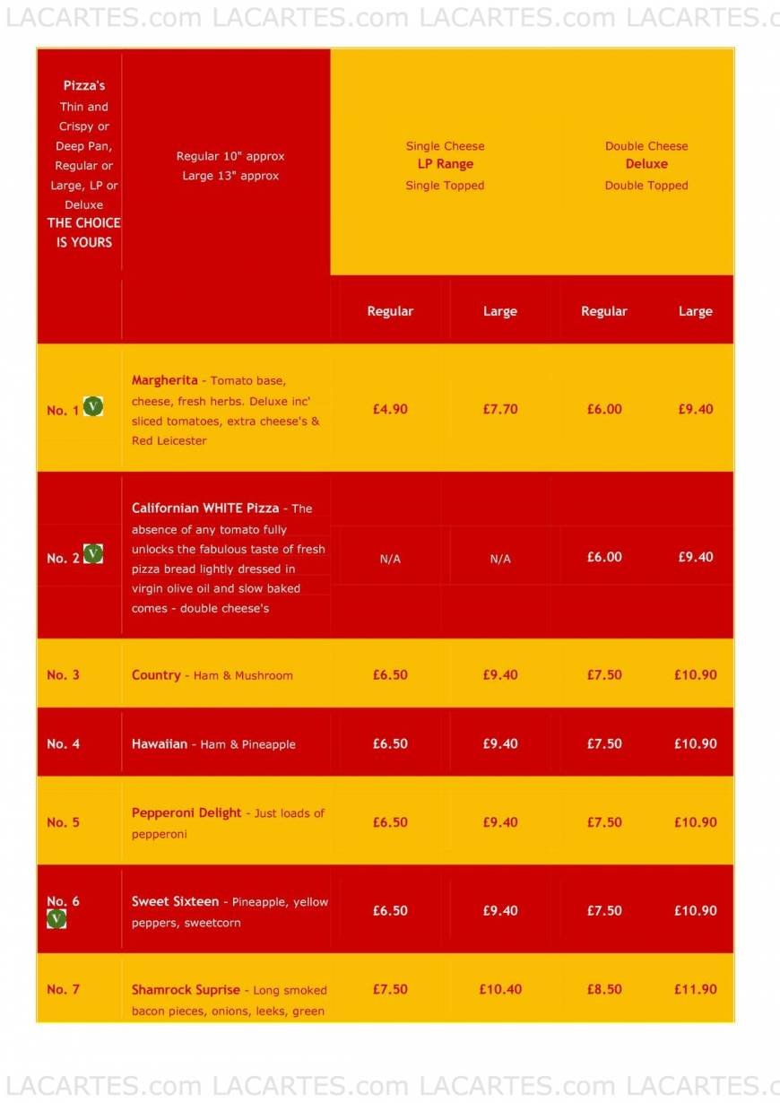  Pricelists of Pizza 151 151 Main Road - Photo 1 of 10